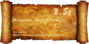 Mingesz Szilárd névjegykártya